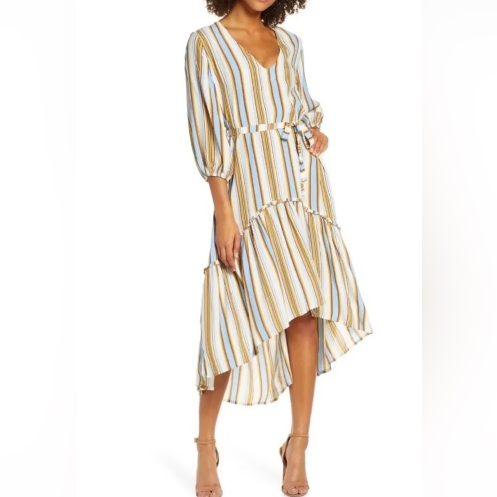 FAITHFULL THE BRAND Matilda Stripe Peasant Dress